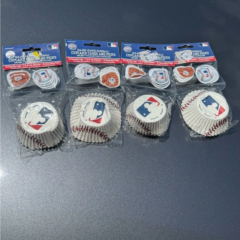MLB Cupcake Cases and Picks Set - White and Red